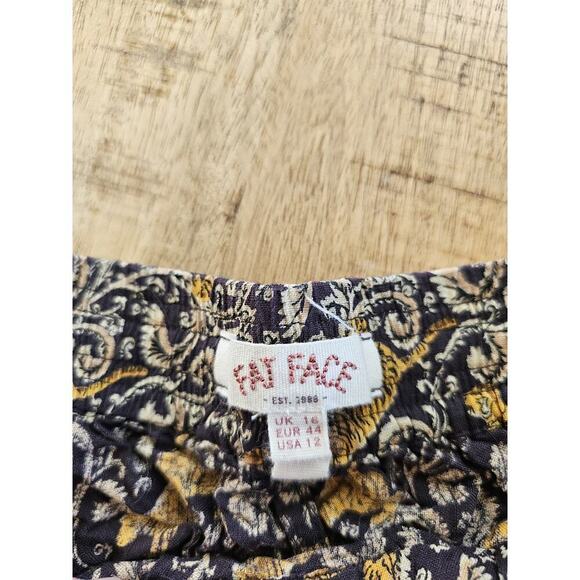 Fat Face Bengal Tiger Paisley Wide Leg Pants Women's Size 12 Hippy Bohemian - Picture 9 of 9